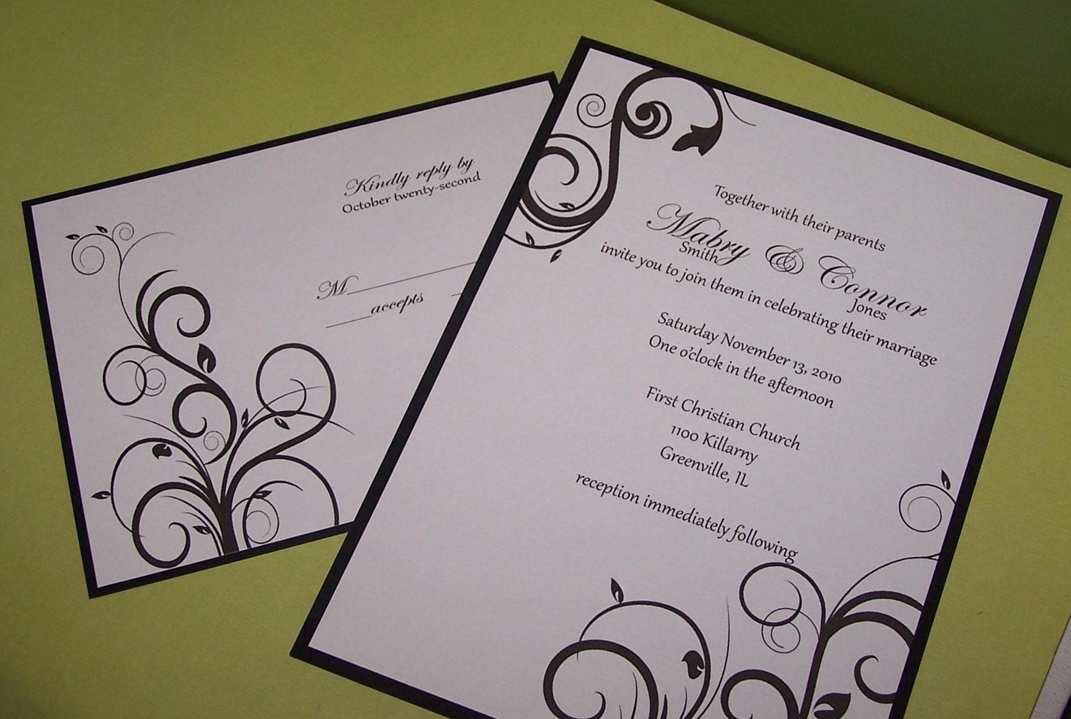 Swirls wedding invitation SAMPLE Il_570xn