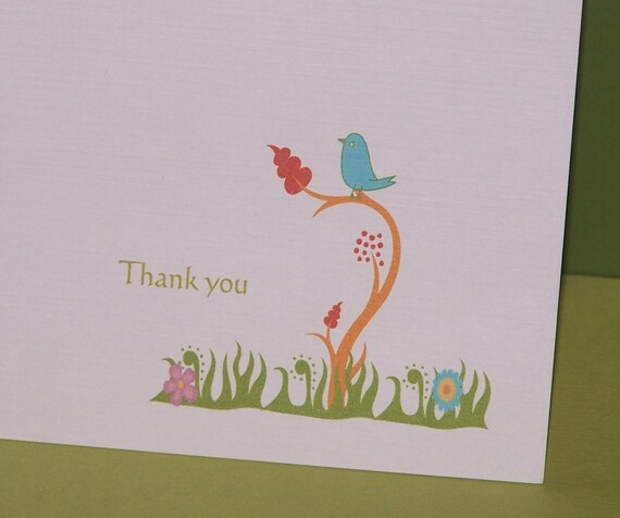 Bird thank you cards (set of 10) Il_570xn