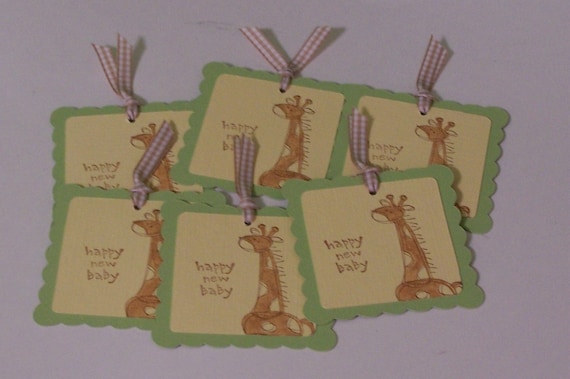 Happy New Baby Tags Baby Shower (set of 6) Il_570xn