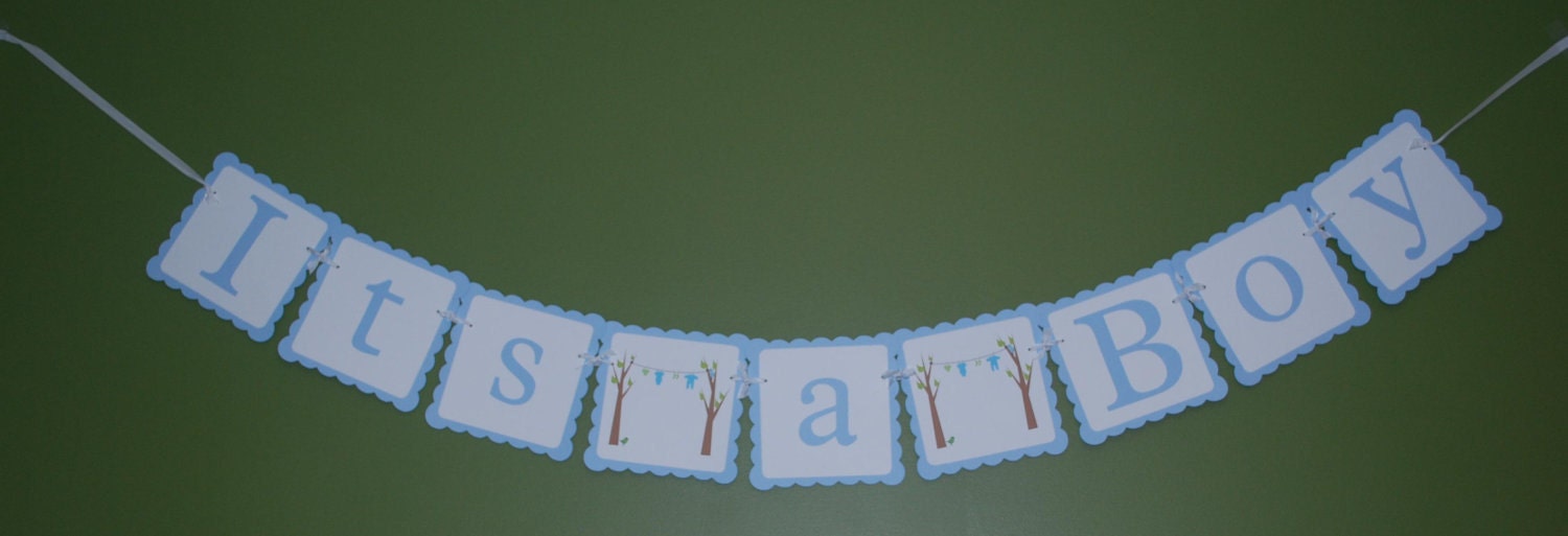 Baby Shower Banner Its A Boy Clothesline Il_570xn