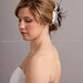 Soft White or Light Ivory Feather Flower Birdcage Fascinator with Jet Black Accents - Bree