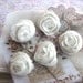 Handmade Fabric Buttons - SMALL Beige Off White Flower Floral Lace Handmade Fabric Buttons 0.75 Inches 5's