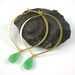 Gold Hoop Earrings with Green Gemstones - Apple Green Chrysoprase and 24k Gold Vermeil