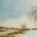 Chilly Evening, original watercolour ACEO