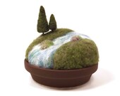Pines on the River -  Home Decor Miniature Scene Made To Order Woodland Theme Nature Display