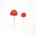 Deep Orange Mushrooms Set of (2) - Miniature Terrarium Decor Supplies, Made To Order Decorative Pins