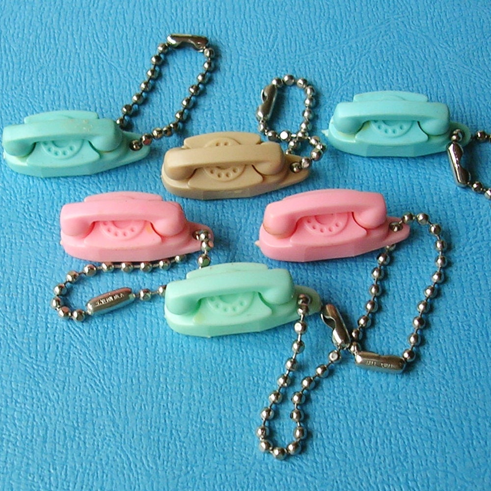 Vintage Princess Telephone Keychain Key Chain Princess Phone Bell Telephone 2 Vintage Princess Phones