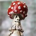 Mushroom Sculpture, Clump of Amanita Muscaria Mushrooms