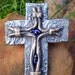Gold on Silver Triple Latin Wall Cross