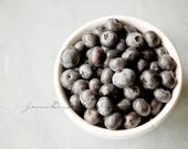 Still life Photography, food, kitchen, fruit fine art imagery. Blue and white, minimalist photograph, kitchen art