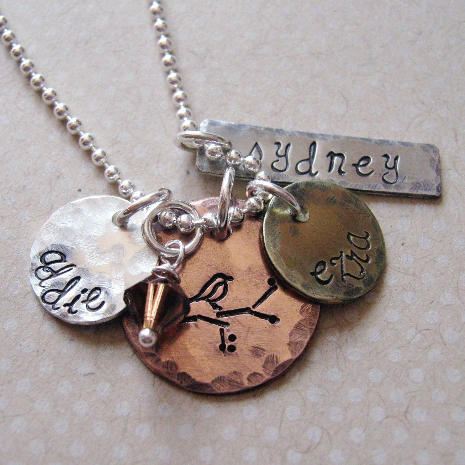 Personalized Necklace hand stamped mommy by JLynnCreations