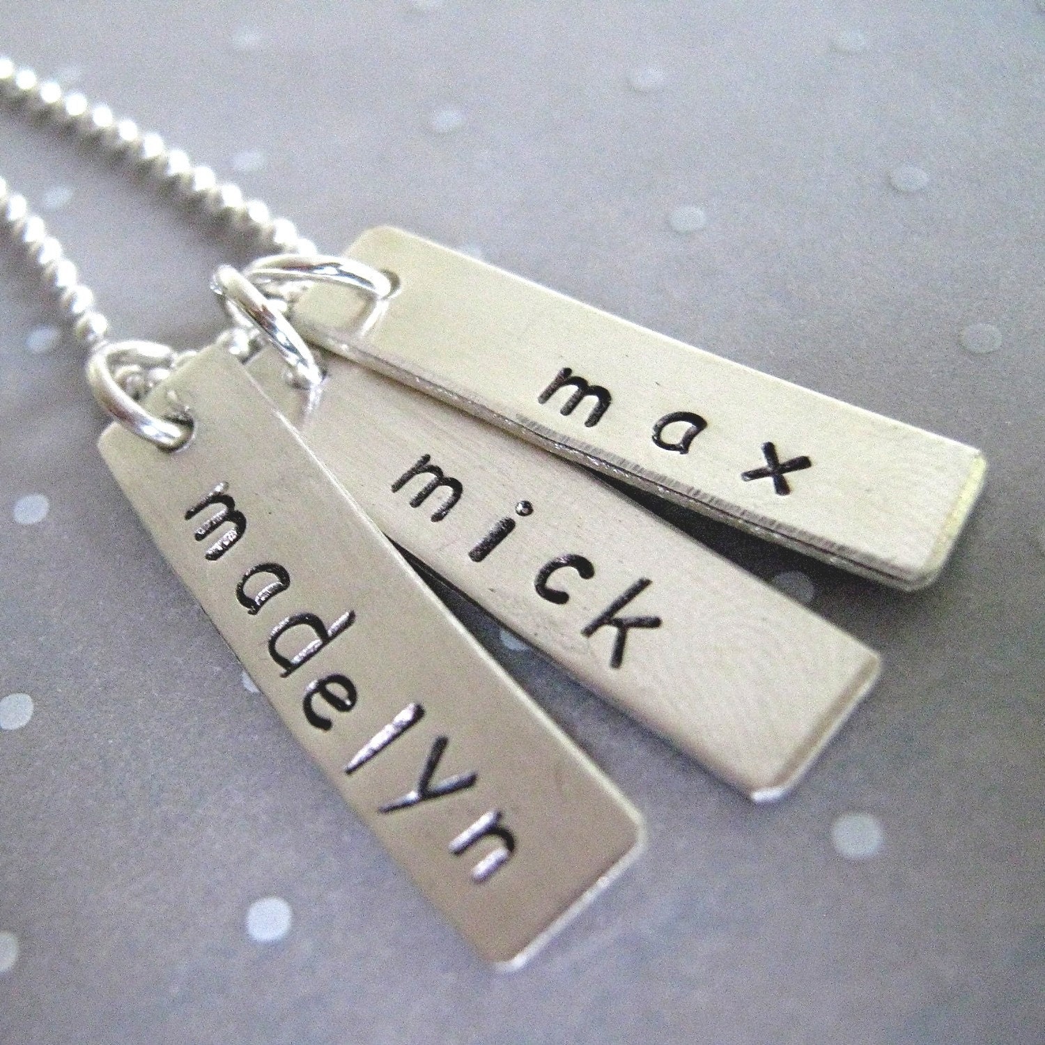 Modern Mamma hand stamped mothers tag necklace