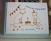 Birthday Card - Gocco - Dog and Cat - We Decorated