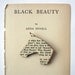Black Beauty - Horse brooch. Classic book brooches made with original pages.