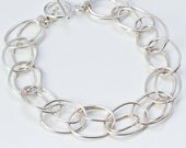 Unique Double Chain Bracelet- Sterling Silver