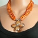 ON SALE VINTAGE Carnelian and Sterling Silver Statement Necklace