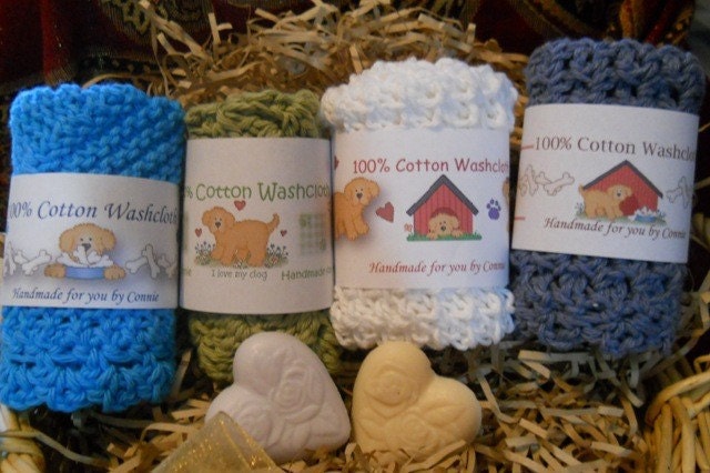 Personalized Little Pup Dishcloth Wrapper PDF Set