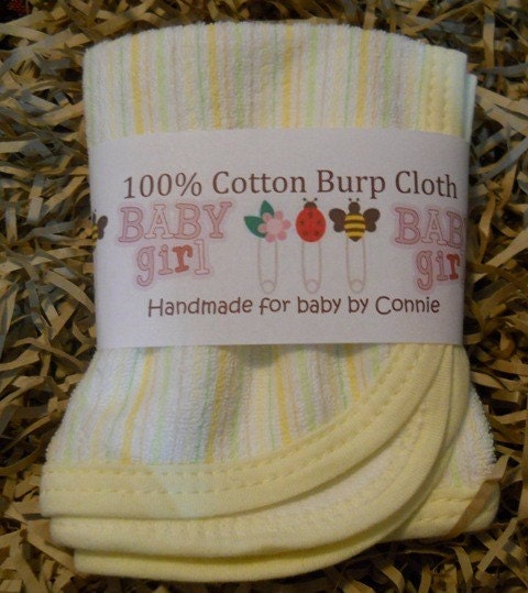 Personalized Girl Onesie/Burp Cloth Wrappers PDF Set