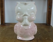 Bird Pottery Vase Ceramic Pink Pitcher Vintage