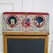 Vintage Chalkboard Easel Clock Children Wood Toy Stand Display Craft