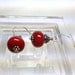 Red Art Glass Sterling Silver Earrings