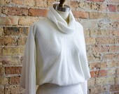 White Dolman Sleeve Sweater Dress, Medium