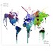 Wall World Map - Watercolor world map decal for housewares