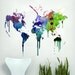 Wall World Map - Watercolor world map decal for housewares