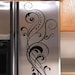 Vinyl Lettering Decal Refrigerator Flourish