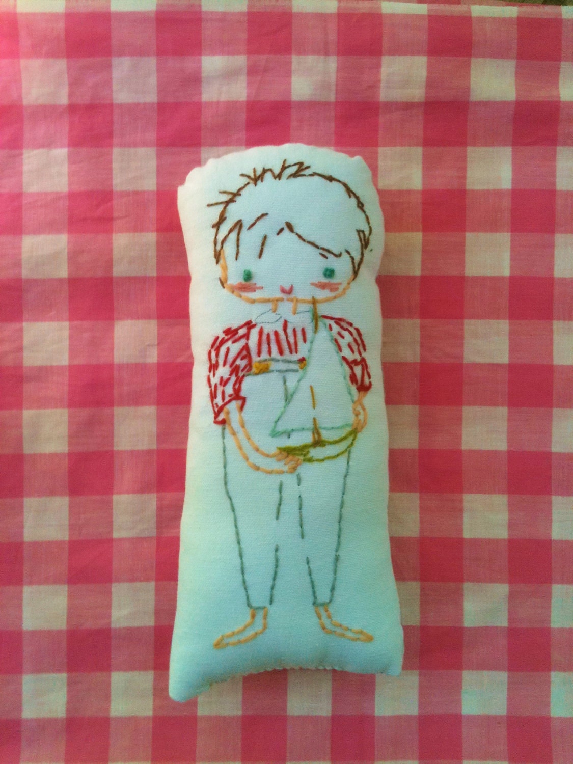Your Child Freehand Stitched on Pillow Customized for Colors