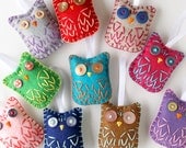 Wholesale Lot of 8 Eco Felt Owl Ornaments Party Favors Eco Friendly