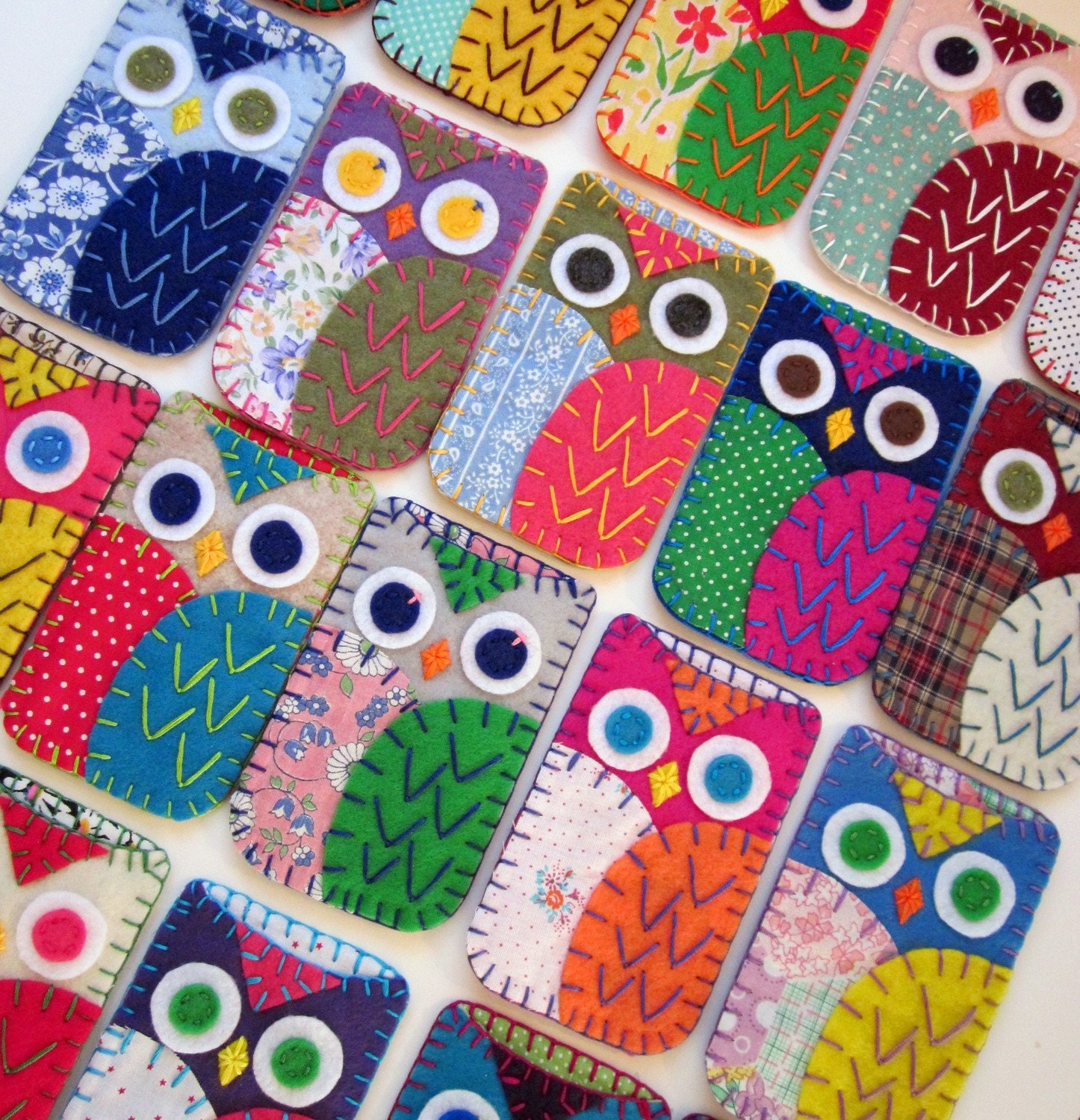 Your Choice Felt Owl Ipod Iphone Case Cozy Blackberry Camera Gadget MADE TO ORDER