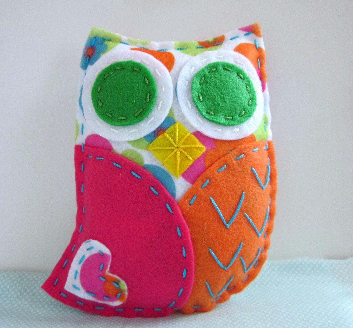 PDF Owl Softie Pattern Felt Hand Sewing Embroidery Project Toy Cute Plush