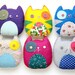 Wholesale Lot of 6 Felt Kitty Cat Plush Toys Softies Stuffed Animal Party Favors Gifts