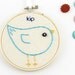 Personalized Monogram Bird Baby Name Embroidery Hoop Initial Baby Shower New Mother Gift Nursery Art