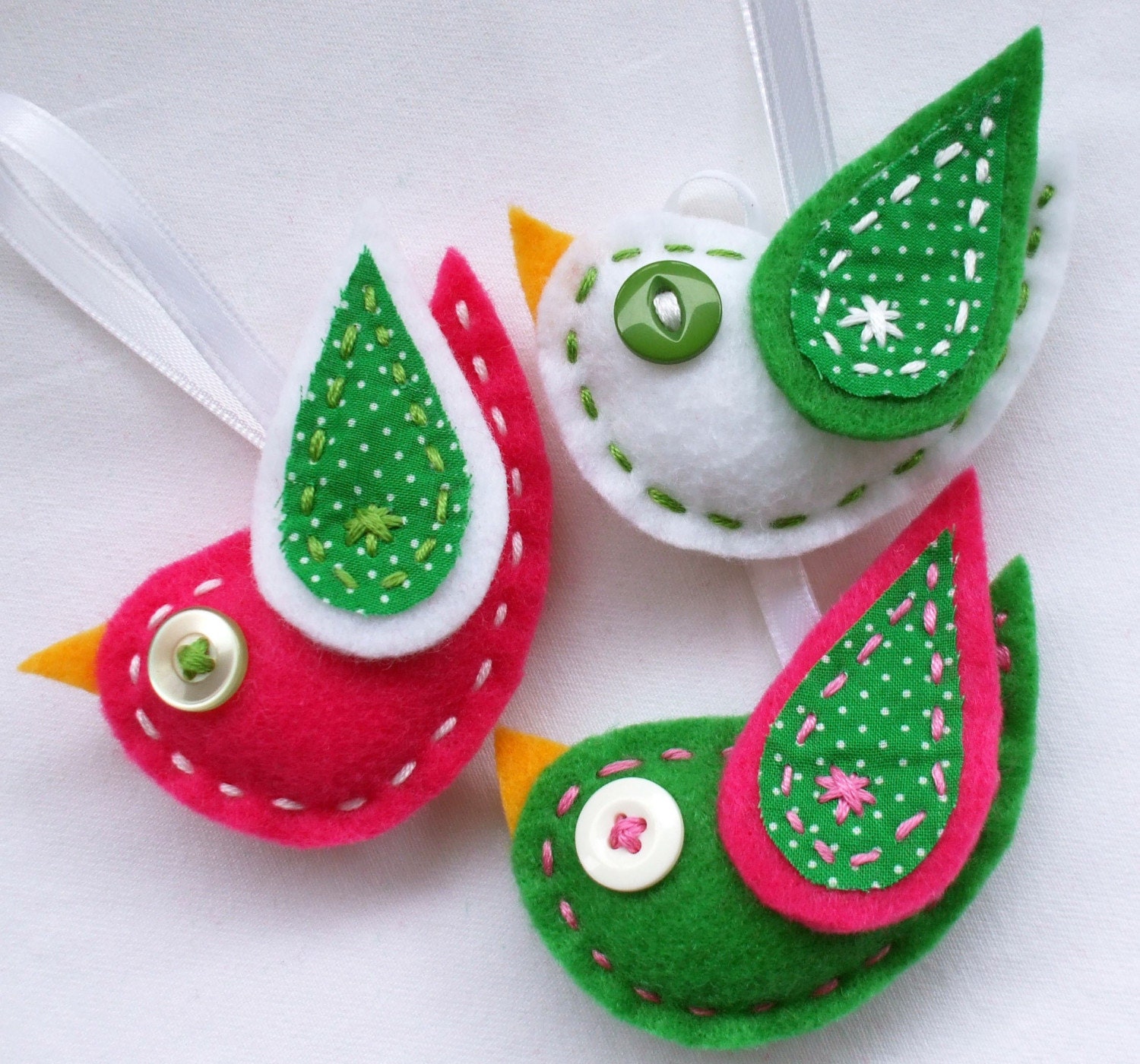 sale eco felt tweet bird ornaments set of 3 by lovahandmade sale eco felt tweet bird ornaments set of 3 by lovahandmade