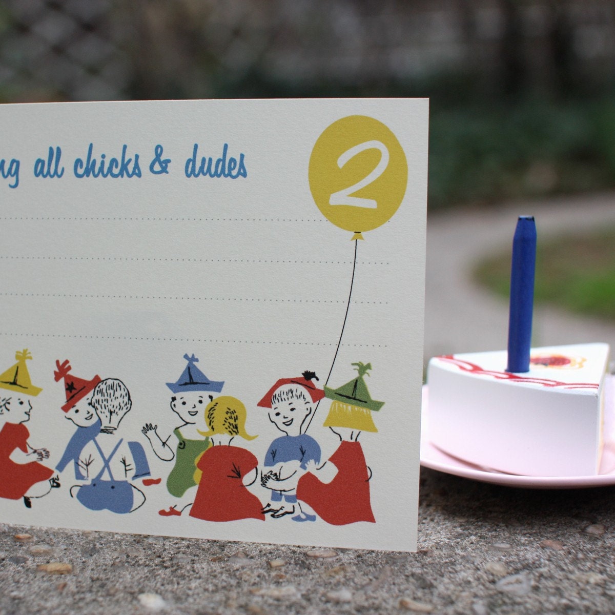 Inviting all chicks and dudes- Retro birthday invitation