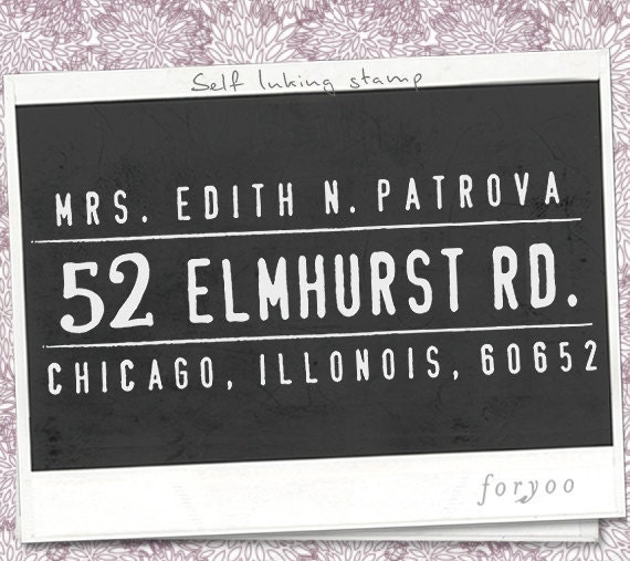 Custom Address Stamp, Self Inking Rubber Stamp, iStamp, Pre Inked, Calligraphy Stamp, Personalized Gift - 1207