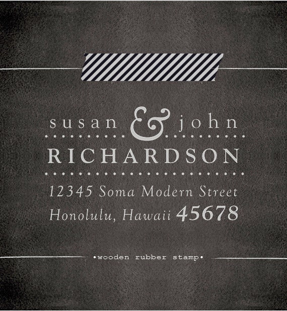 Address Stamp, Wood Handle, Personalized Gift, Custom Address Rubber Stamp - housewarming or wedding gift - a1009