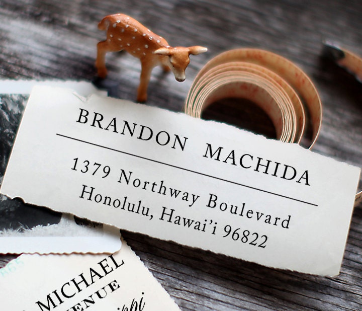 Self Inking Custom Address Stamp - Wood Handle - Cute birthday bridesmaid or housewarming gift - 2015