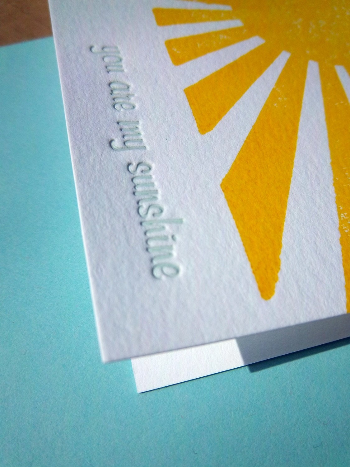You are my Sunshine letterpress note card