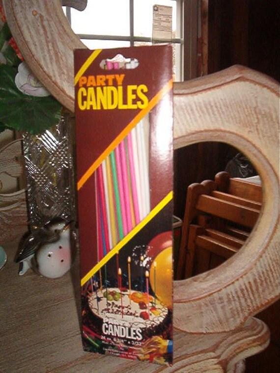 Vintage Package of Party Candles Long Burning tall by Midwestgirl