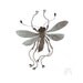 Grey Hopper insect specimen original watercolor painting