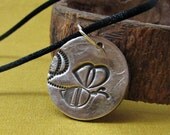 Honey Bee Necklace - Precious Metal Clay - Mustard Yellow