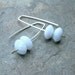 Silver Hoop Earrings Blue Lace Agate Sterling Silver mid century modern Wishbone Hoops winter fashion
