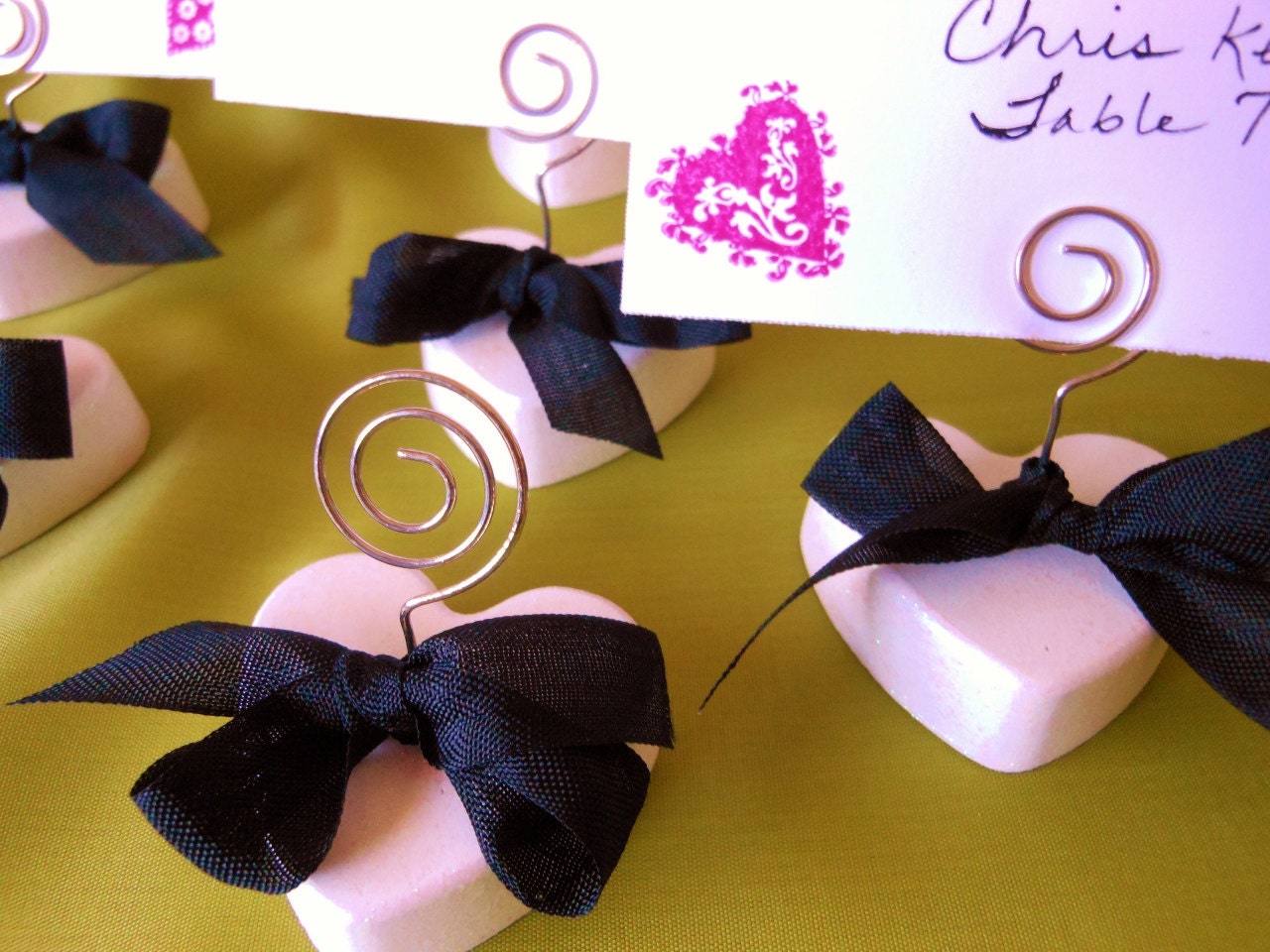 25 Heart Place Card Holders for Wedding Reception Party