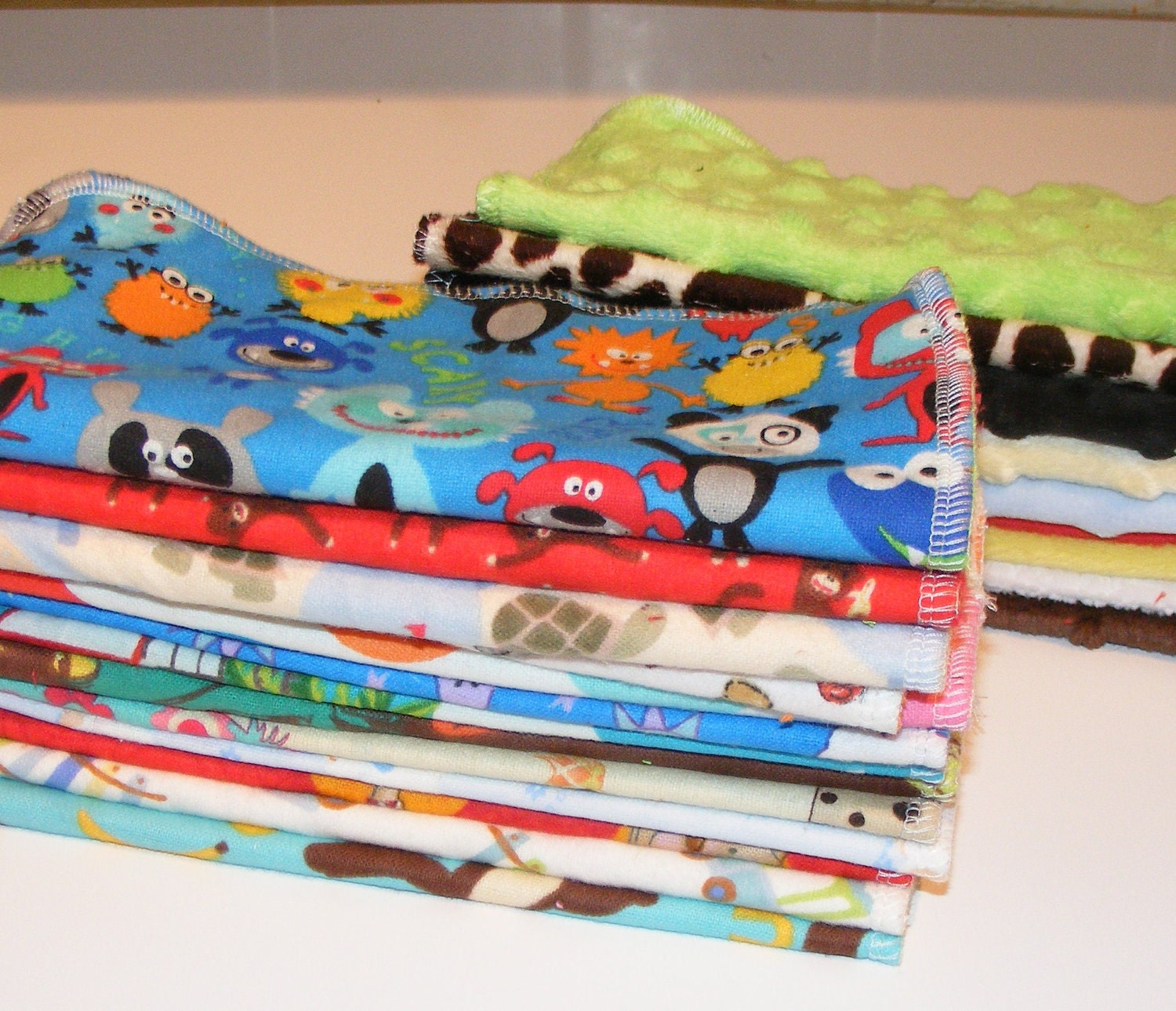 Thirty All Purpose Baby Wash n Wipes - Gender Neutral Bath Set in flannel and minky