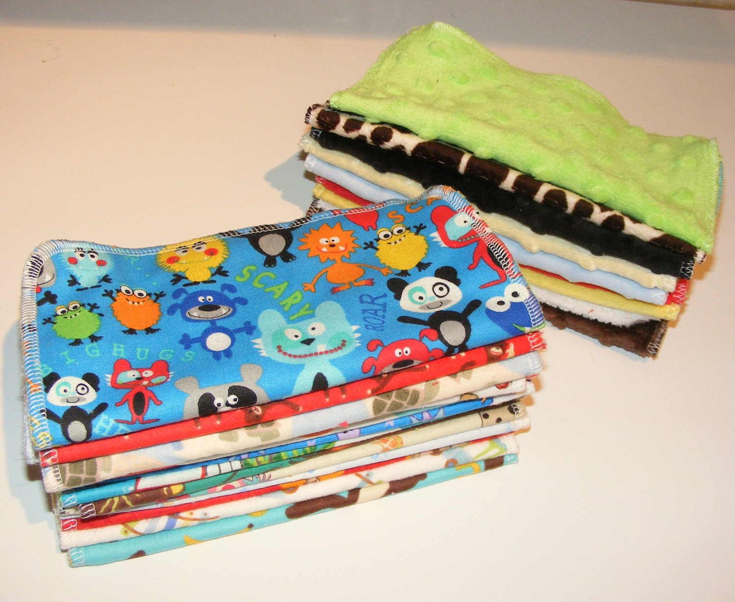 Thirty All Purpose Baby Wash n Wipes - Gender Neutral Bath Set in flannel and minky