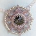Rivoli Necklace Pink Grey Beadwoven Beaded Beadweaving Unique Jewelry Opal Clouds