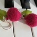 Fuchsia Pink Berries, Ruby Felt Sterling Silver Earrings Sonata Opus 166